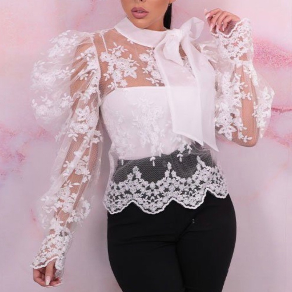 BRAND NEW White Lace Blouse